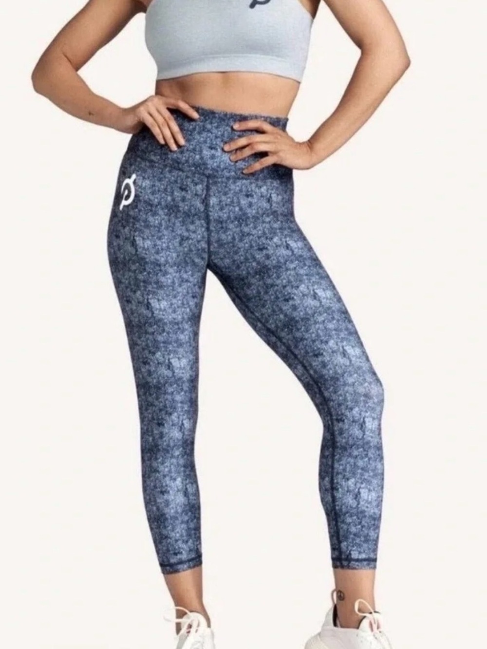 Peloton Marble Effect Blue-Gray High-Waist Leggings